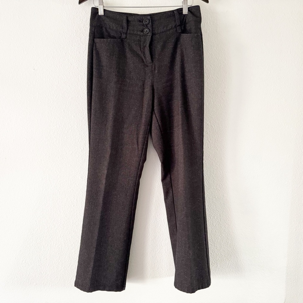 Apostrophe Retro Petite Dark Gray Black Speckled Knit Trousers 6 Petite Womens